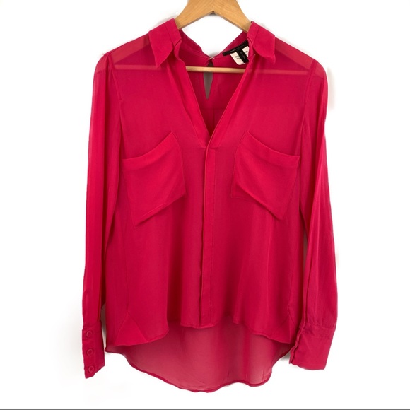 BCBGMAXAZRIA Women's Pink Emma Button-down Blouse - Picture 2 of 6